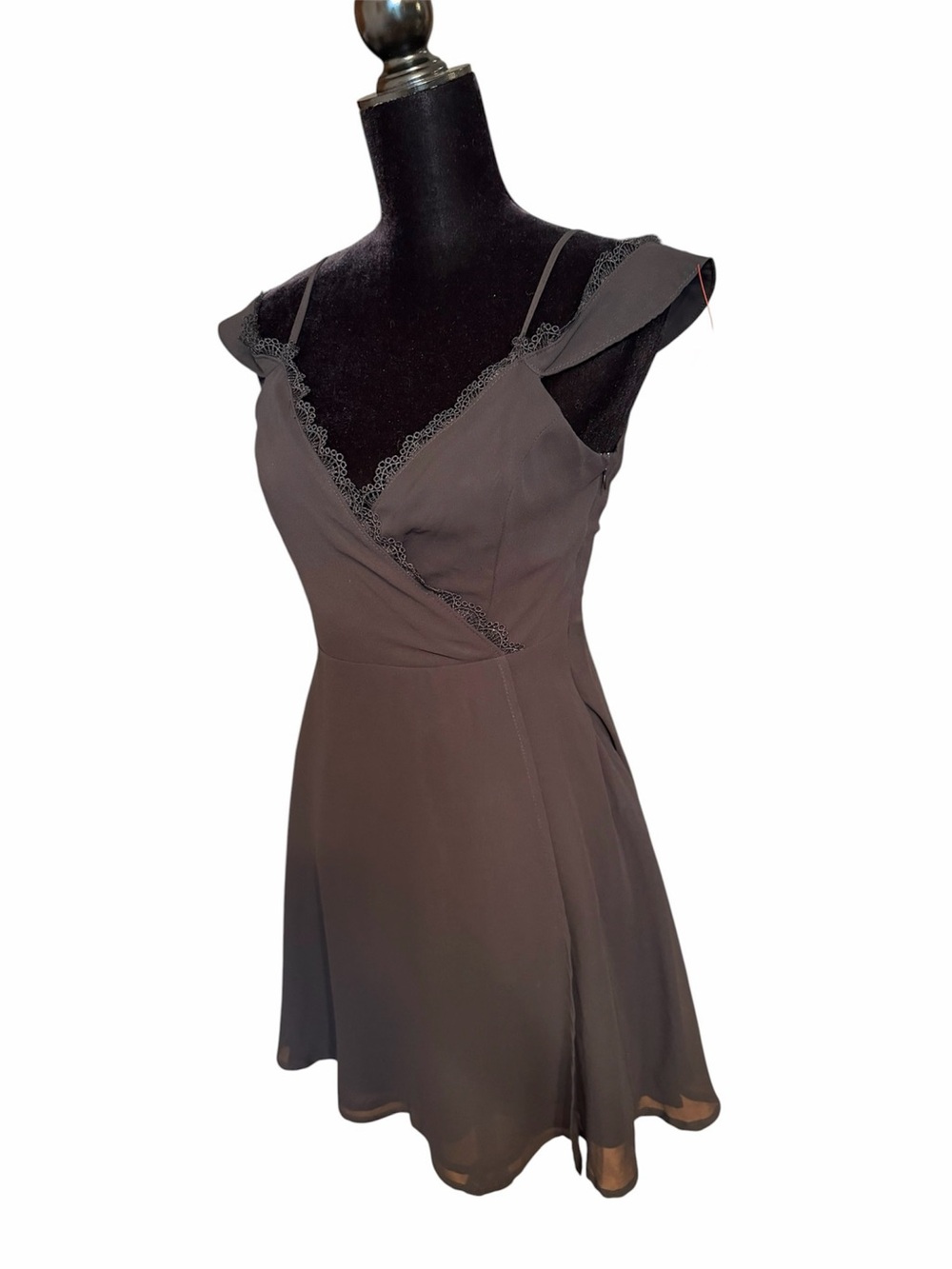 Lulus Off-Shoulder Black V-Neck Mini Dress Size S - Picture 9 of 12